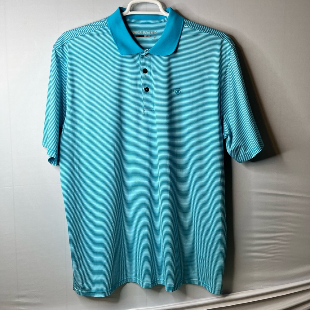Ariat Tek Striped Golf Polo Size XL